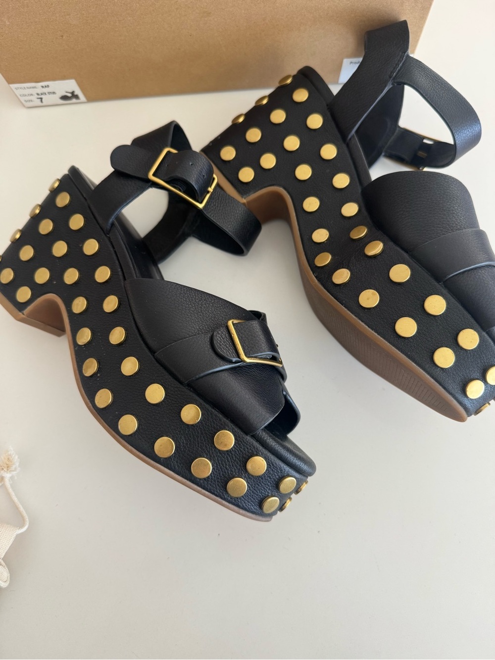 Charlotte Stone RAF Platform studded Sandals sz 7 - Picture 4 of 7